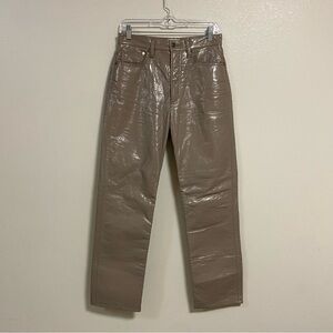 Agolde Pants Women’s Size 4/27 Quail Patent Recycled Leather 90s Pinch Waist